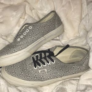 Tribal black and white Vans